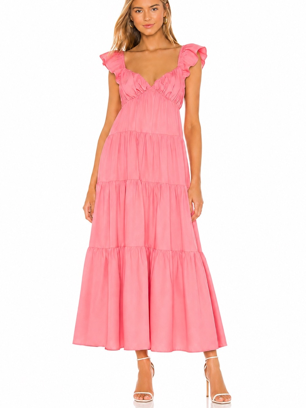 ENGLISH FACTORY Ruffle Strap Tiered Maxi Dress Size X Small